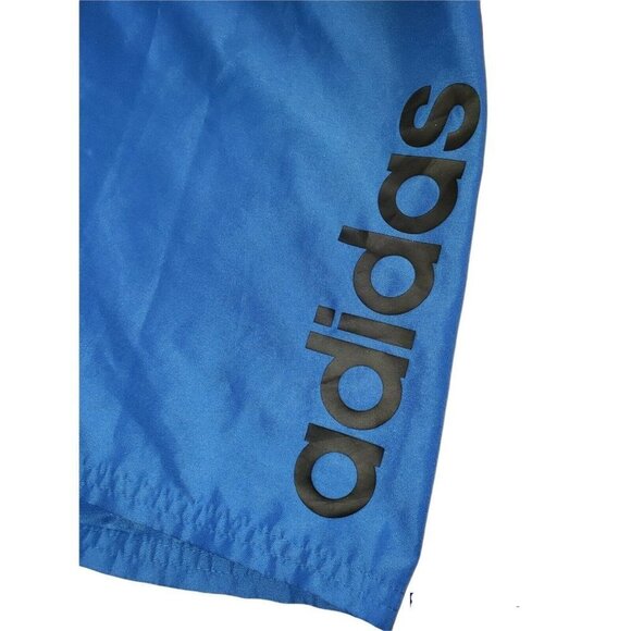 Boys Youth ADIDAS Swim Trunks Board Shorts Medium Blue Black Drawstring Elastic - Picture 4 of 8